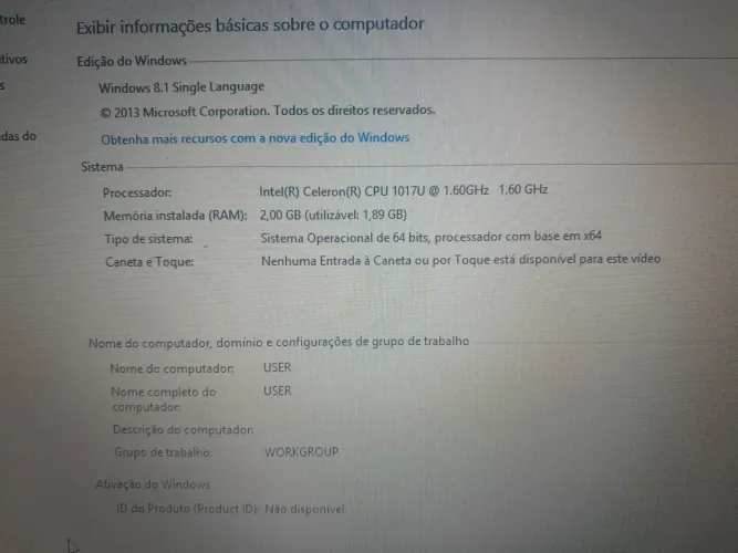 Notebook Gateway Intel Celeron 2,0 GB RAM bom pra estudo