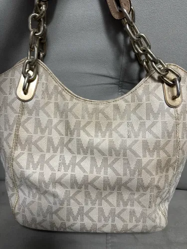 Bolsa Michael Kors Original Monograma Bege | Modelo Shoulder com Corrente