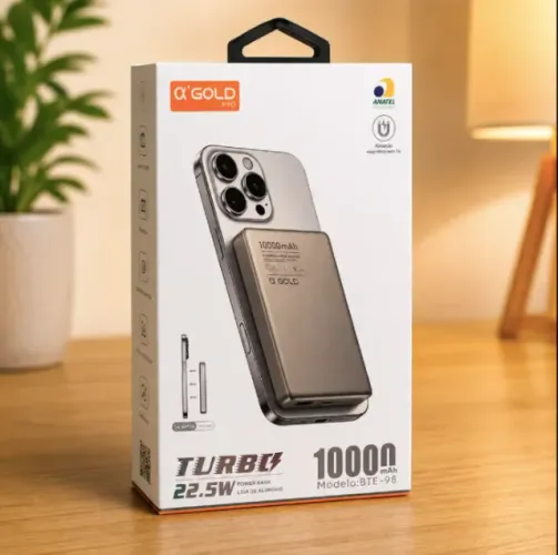 Power Bank Indução Carregador Portátil Turbo 10.000mah