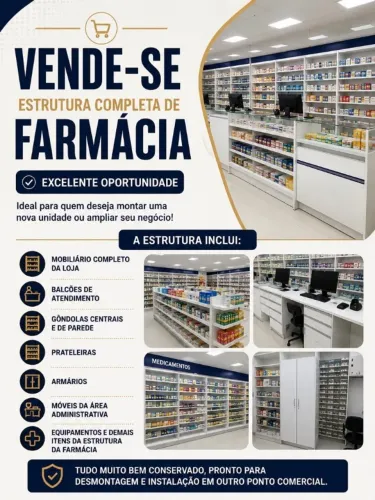 Vende - se estrutura completa de Farmácia