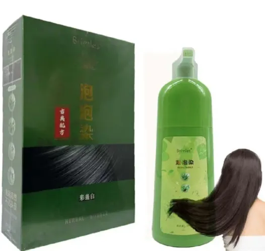 O shampoo Bubble Herbal pare tintura de cabelo nas cores Preto e Castanho