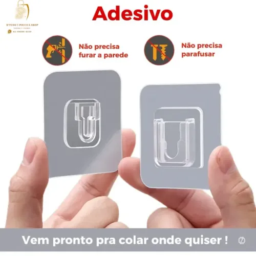 10 Suporte Adesivo Gancho Para Quadro Sem Prego Furo Sujeira
