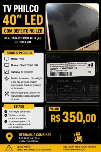 Tv com led estragado