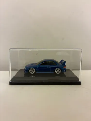 Miniatura Custom Subaru Impreza 98 Hotwheels Rodas de Borracha + Caixa Acrílico