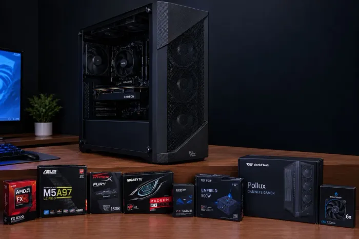 PC GAMER COMPLETO ? RX 570 4GB | 16GB RAM | ALL BLACK | ACEITO TROCA E PARCELAMENTO