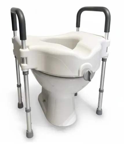 Assento Sanitário Elevado com Barra de Apoio Alumínio - Supermedy