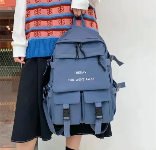 Mochila feminina grande Nylon impermeável escolar faculdade