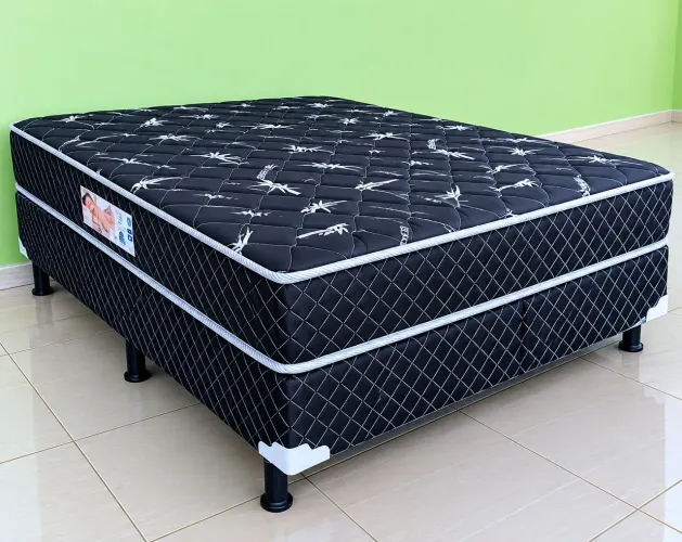 CONJUNTO CASAL - BASE MADEIRA EUCALIPTO + COLCHÃO D33 ESPUMA (