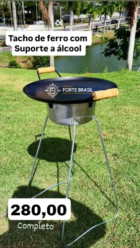 Disco / chapa de arado de ferro com suporte a álcool