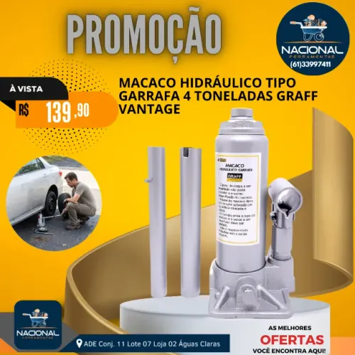 Macaco Hidráulico Garrafa 4 Ton Graff Vantage
