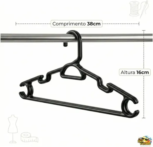 Kit 6 cabides novos plasvale