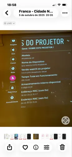 Projetor LG CineBeam Smart TV Full HD PF1000UW