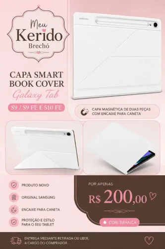 Capa Smart Book Samsung Galaxy Tab S9 FE/ S10 FE