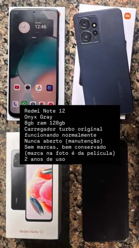 Redmi note 12 128gb bom estado sem marcas 