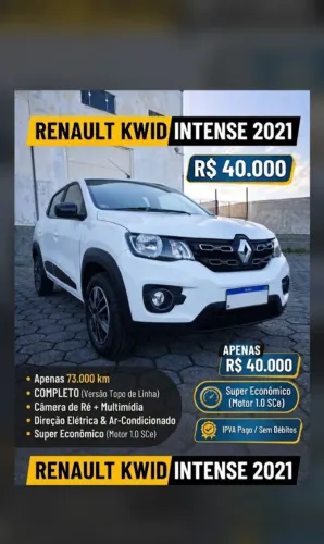 Renault Kwid Intense 1.0 Flex 12V 5P Mec. 2021