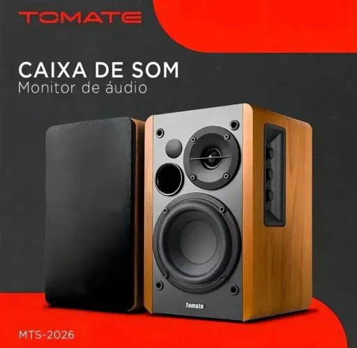 CAIXA DE SOM Monitor de Áudio Ativo Tomate MTS-2026 Bluetooth para Home Studio 100W