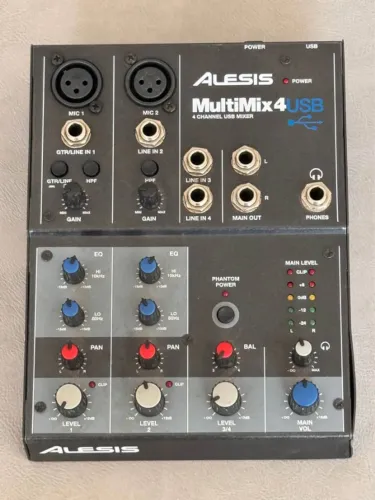 Vendo Mesa de Som Mixer Usb Com 4 Canais Alesis Multimix 4 Usb