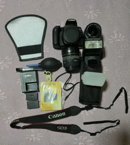 CANON 77D wifi/bluetooth, Flash Youngnuo 580EXII ETTL, Lente 18-55mm f3.5-5.6 III + Bat Ex