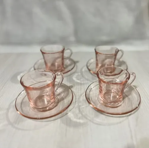 Jogo De Xicaras Cafezinho Duralex Rose Antigo
