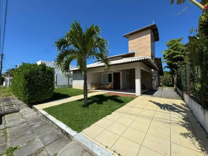 ALUGUEL CASA CONDOMINIO FECHADO LAURO DE FREITAS 3 SUÍTES | ESPAÇO GOURMET | MOBILIADA
