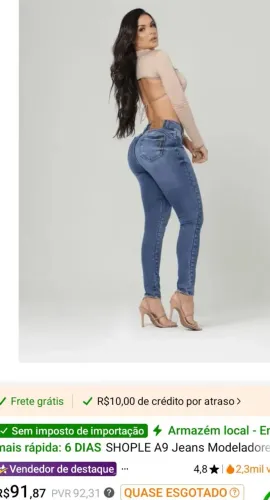 Calça jeans super linda, não serviu em mim tm 38