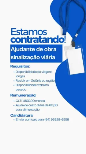 Ajudante de obras de sinalização viária