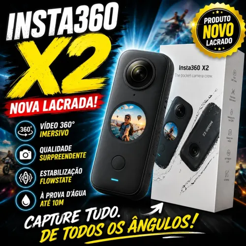 Oportunidade: Câmera 360 LACRADA: Insta360 ONE X2 NOVA - Oportunidade