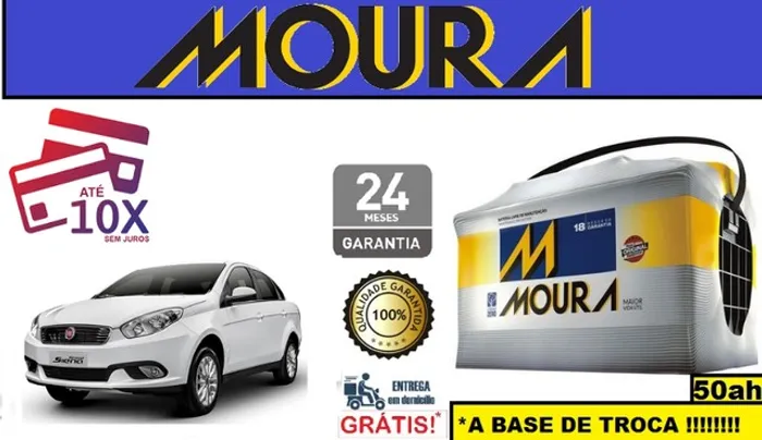 Bateria Moura Grand Siena 1.0/1.4 (2012 a 2018) 50Ah 12v  