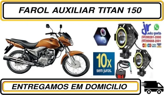 Par Farol de Milha Led Angel Eyes Titan 150 2010