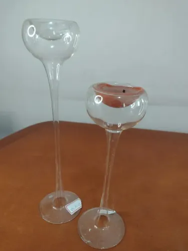 Castiçal vidro soprado