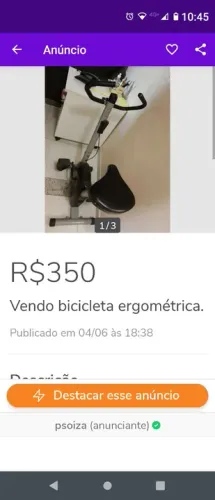 Bicicleta ergométrica.