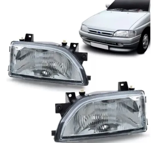 Farol Escort Verona 93 94 95 96 Foco Simples Máscara Cromada