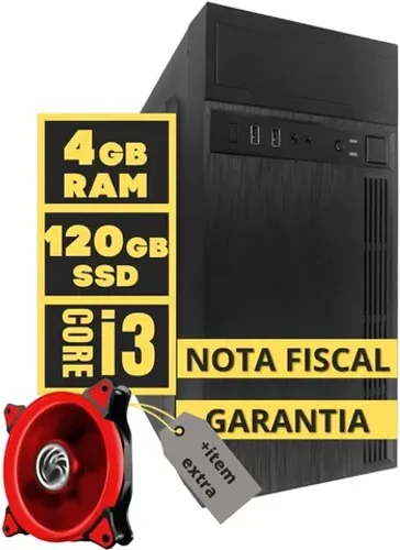 Computador Pc Cpu Desktop I3 4Gb SSD 120GB