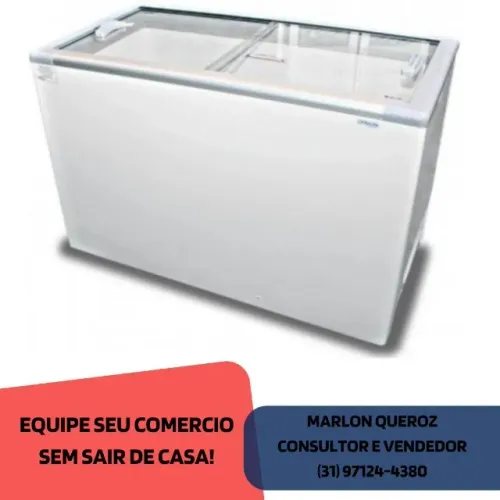 Freezer Horizontal Tampa de Vidro Fricon 411L
