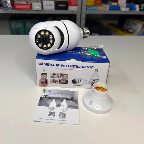 Câmera Lâmpada giratória IP Wi-Fi Inteligente - Segurança e Monitoramento