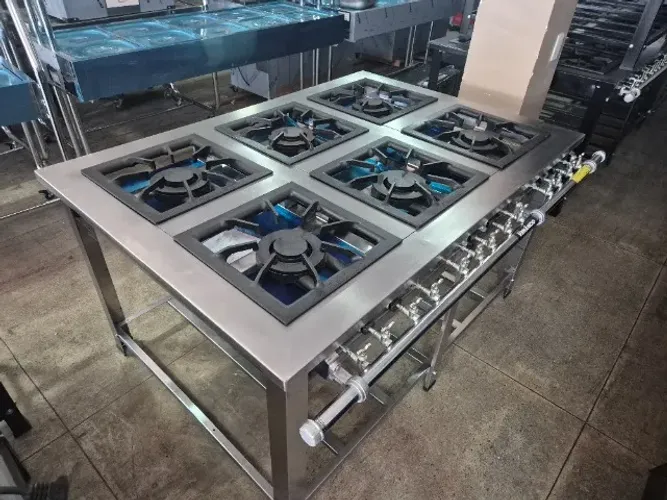 fogao inox industrial 6 bocas de 40cm duplas Venancio