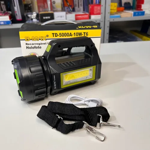 Lanterna Holofote com Carregamento Solar