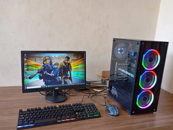 PC GAMER CORE I5-7500 7TH GEN + GTX-750 2GB +16GB RAM + SSD + HD C/ MONITOR, COMPLETO