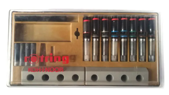 Canetas Nanquim Koh I Noor / Rotring / Kit / Estojo 8 Unids