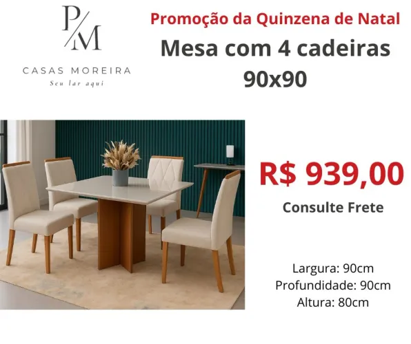 Mesa de jantar 4 cadeiras
