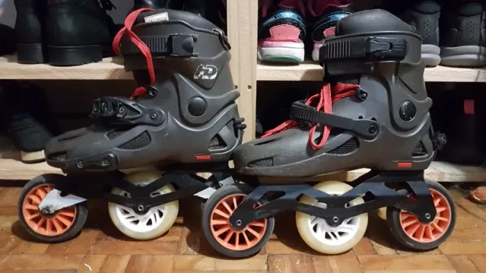 Patins HD Inline profissionais, 3 rodas (1 led) 11mm, revisado nº 38