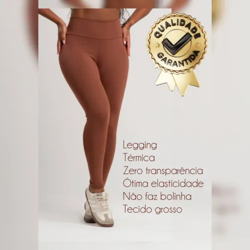 Calça Legging Flanelada Caramelo Confortável