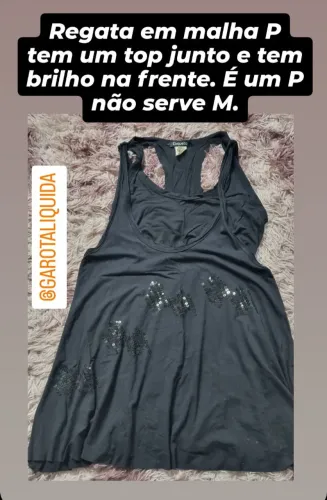 Regata em malha P com brilho na frente
