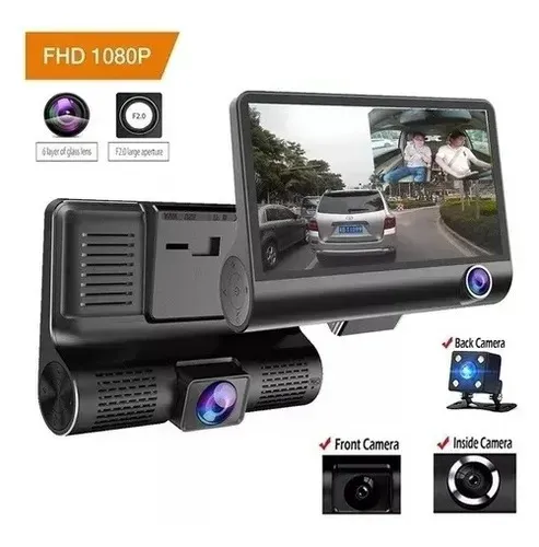 DVR automotivo com 3 cameras com camera de ré 