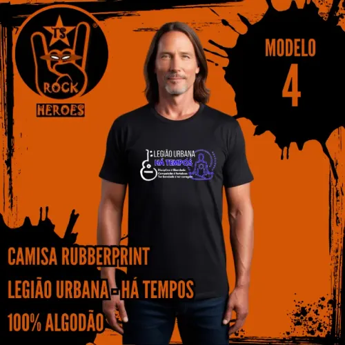Camisa Rubberprint Frases Legião Urbana Há Tempos 100% Algodão