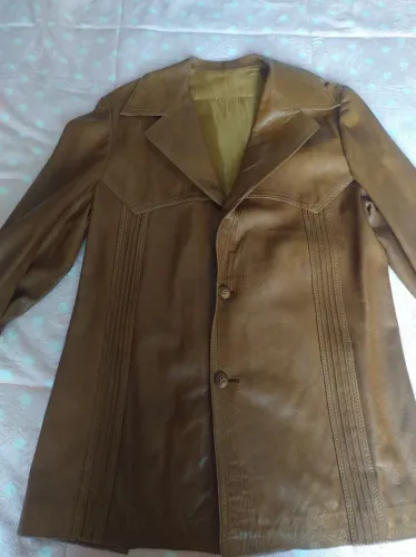 Jaqueta de Couro Marrom Vintage