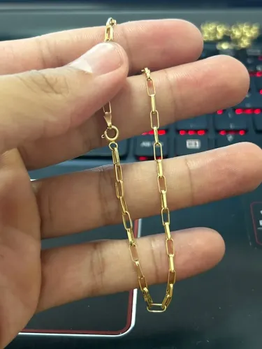 Pulseira tijolinho ouro 18k