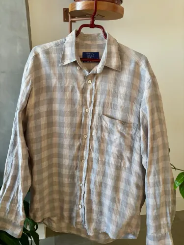 Camisa masculina de linho puro seminova 