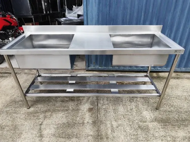 Pia Inox 2,80m profissional para cozinha industrial