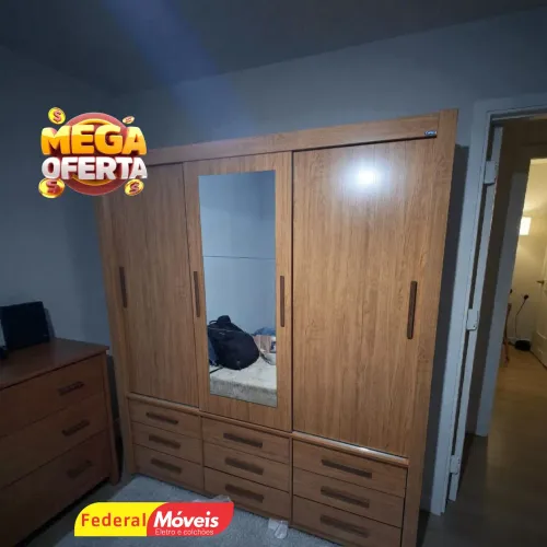 Guarda Roupa Casal 9 Gavetas 3 Portas Novo - Temos Crediário 